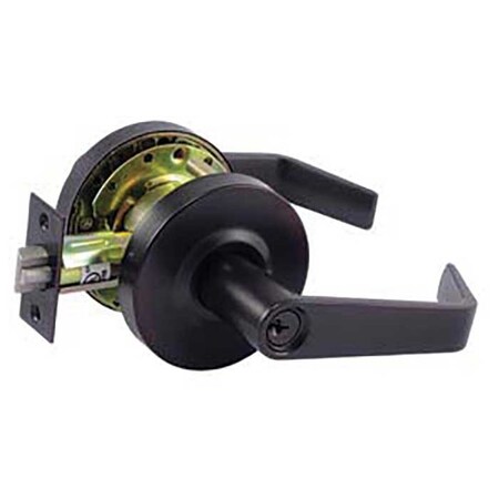 Tell Grade 2 Cylindrical Lock, Entry, Lever, Oil Rubbed Dark Bronze, 2-3/4 Inch Backset, Conventional L2053-10B